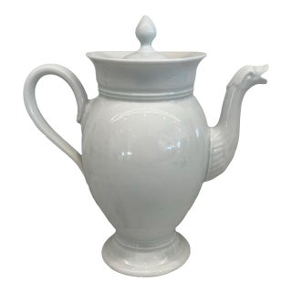 Antique French Porcelain Coffee Pot or Tea Pot With Swan Neck For Sale
