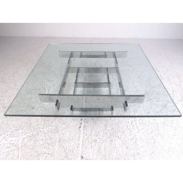 1970s Vintage Stacked Chrome Coffee Table After David Hicks For Sale - Image 5 of 13