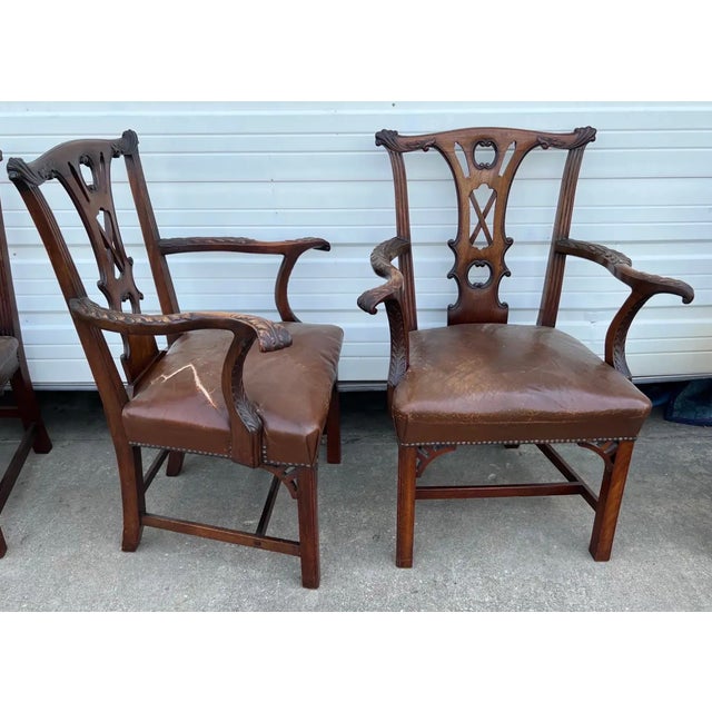 Wood Very Fine Set of Ten 18th Century Irish Chippendale Mahogany Dining Chairs For Sale - Image 7 of 12
