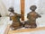 American 1920s Hubley Cast Iron Accordion Player Bookends on Banded Onyx - Pair For Sale - Image 3 of 11