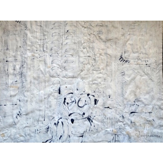 Claude Jouhanneau, Femme Nue Dans l'Intérieur, 1950s, Mixed Media & Collage For Sale - Image 5 of 6