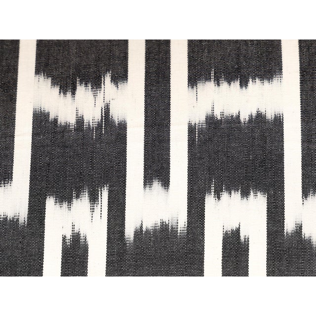 Black Geometric Ikat Pillow Cover For Sale - Image 4 of 6