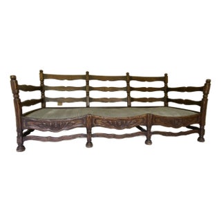 1920s Jamestown Lounge Co. Feudal Oak Three Seat Sofa For Sale