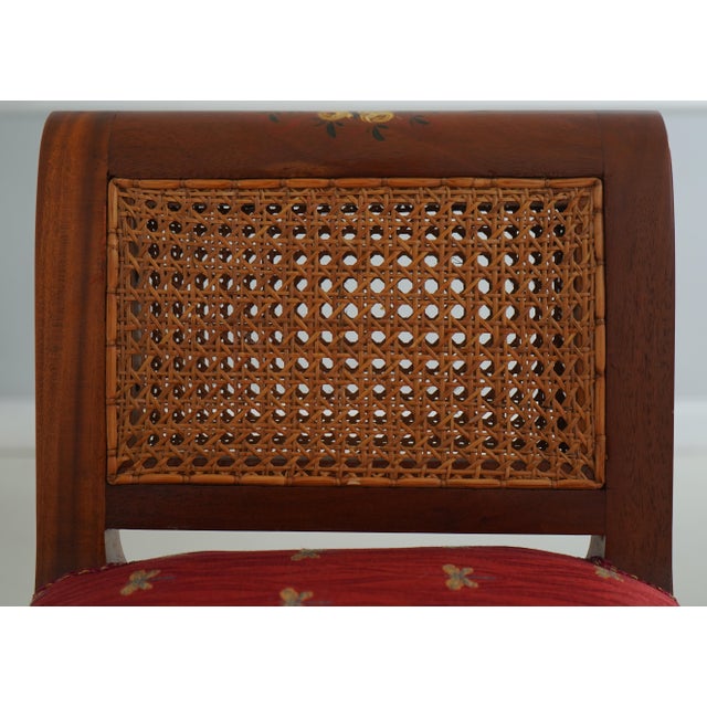 Adams Paint Decorated Cane Side Window Bench For Sale - Image 10 of 14