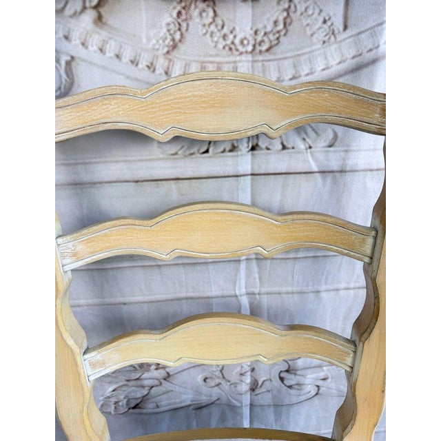 Set of 10 19th Century French Provincial Bleached Oak Ladderback Dining Chairs For Sale - Image 15 of 18