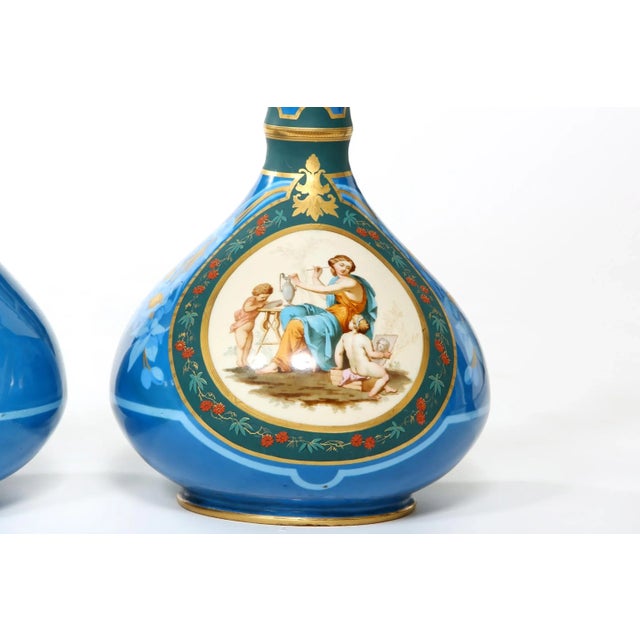 Ceramic Early 20th Century / Old Paris Porcelain Vases - a Pair For Sale - Image 7 of 13