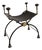Vintage Wrought Iron, Brass and Leather Stool, 1920s For Sale