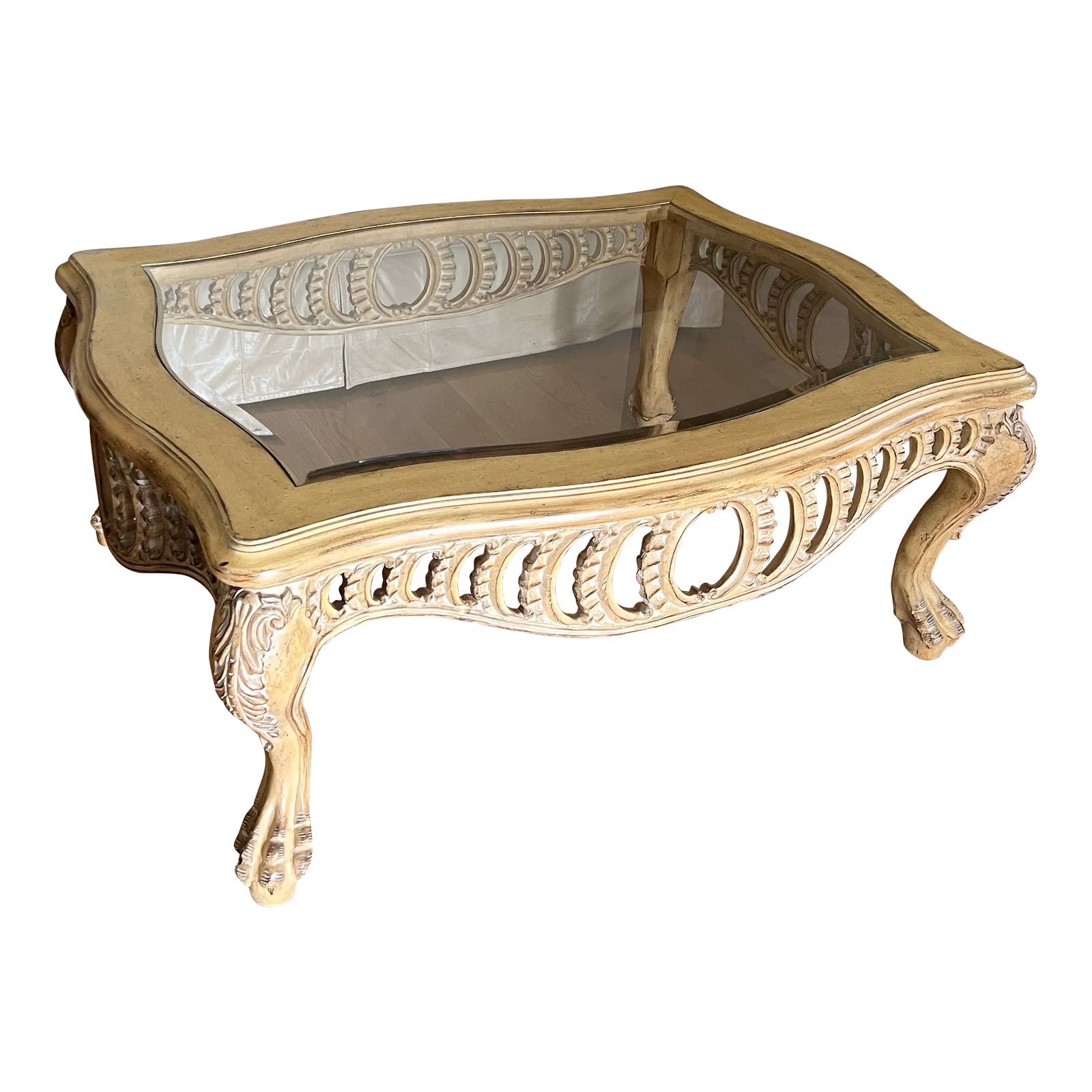 Maitland Smith French Neoclassical Style Scrolled Coffee Cocktail Table ...