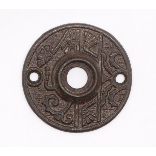 Aesthetic Pair of 2 In. Cast Iron Door Rosettes For Sale - Image 4 of 4