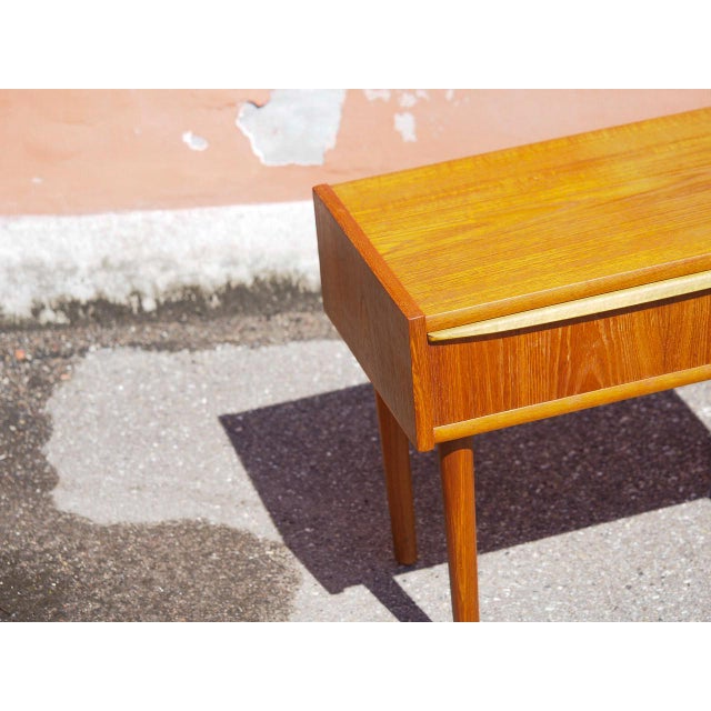Vintage Teak Veneer Bedside Tables, Denmark, 1960, Set of 2 For Sale - Image 4 of 13