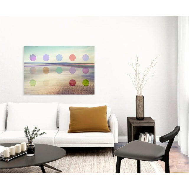 Pop Art Modern Dot Art Print - Seascape Artwork With Colourful Dots "Matrix" by Angela Cameron For Sale - Image 3 of 3