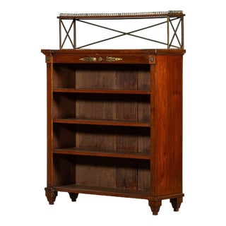 19thc Empire French Revival Mahogany Bookcase, 1890s For Sale