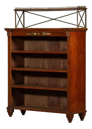 19thc Empire French Revival Mahogany Bookcase, 1890s