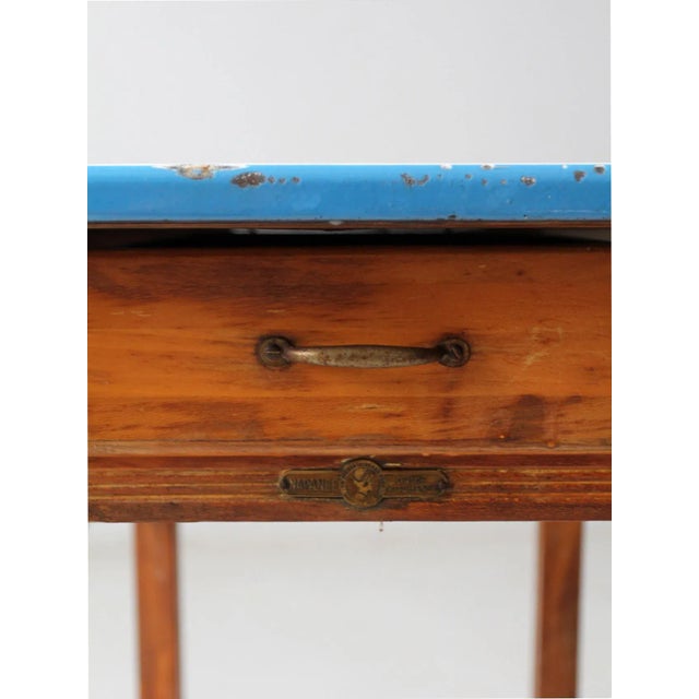 Antique Enamel Top Table Chairish