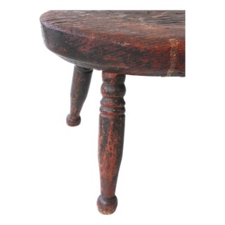 19th Century English Carved Hand-Turned Footstool For Sale