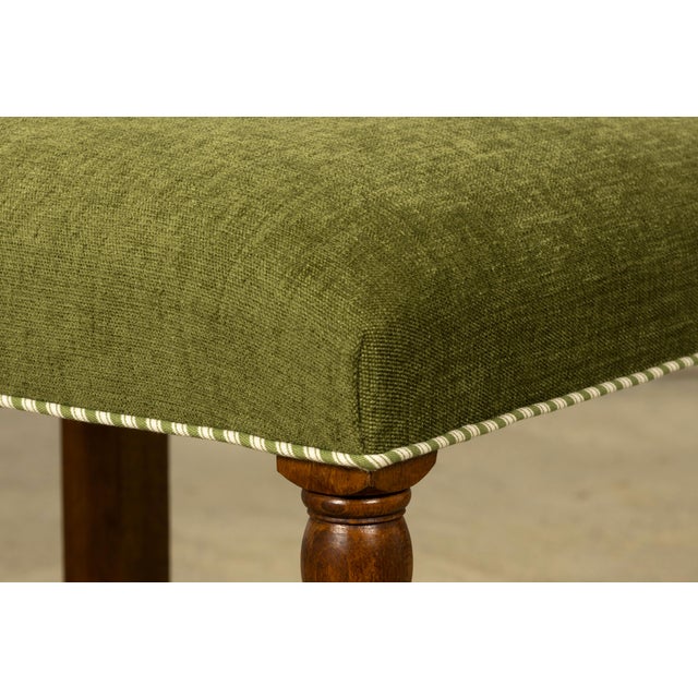 Late 19th Century French Louis XIII Oak Dining Chairs in Moss Green, Set of 10 For Sale - Image 14 of 18