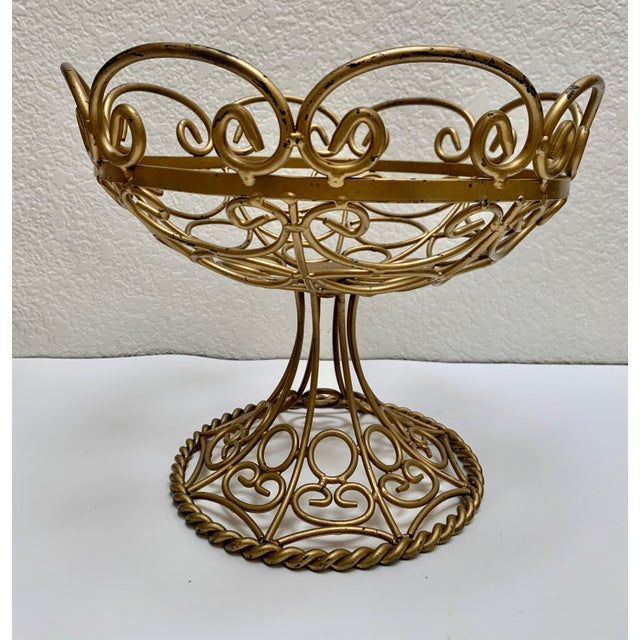 Midcentury Open Weave Metal Decor or Fruit Basket Chairish