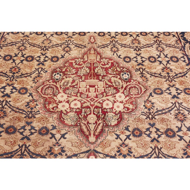 Exquisite Antique Kerman Rug with Regal Medallion and Floral Lattice, Country of Origin: Persia, Circa Date: 1920