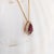 Ruby Pendant W Earth Mined Diamonds in Solid 14k Yellow Gold Pear 7x5mm For Sale - Image 4 of 6