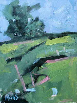 Mt. Diablo View, Contemporary Modern Abstract Oil Painting