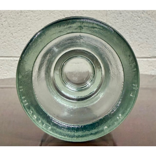 Industrial Antique Armstrong Aqua Tinted Glass Electrical or Telephone Insulator For Sale - Image 3 of 7