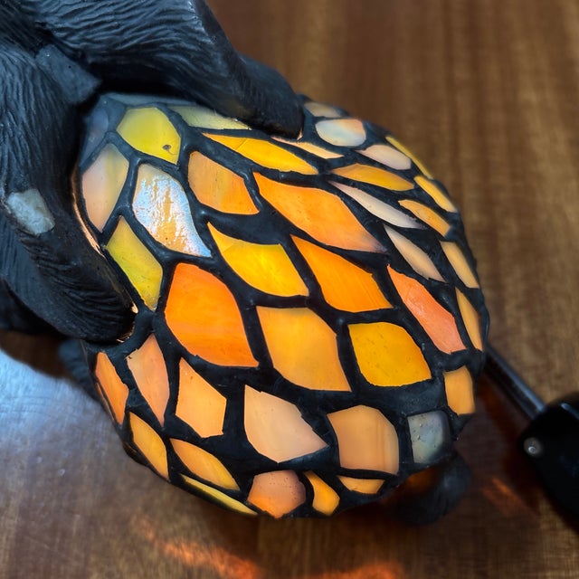 1990s Tiffany Rabbit Stained Glass Lamp For Sale - Image 9 of 9