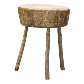 Wooden Chopping Block on Tripod Legs, 1900 For Sale