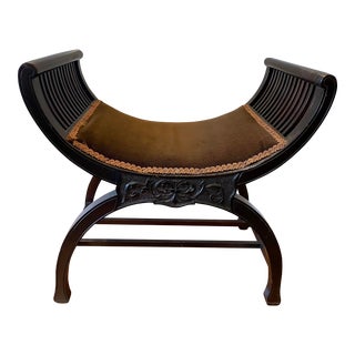 Antique Black Victorian Bench Seat For Sale