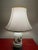 White Milk Glass Table Lamp With Green Hand Painted Leaves Late 20th Century For Sale In Naples, FL - Image 6 of 11