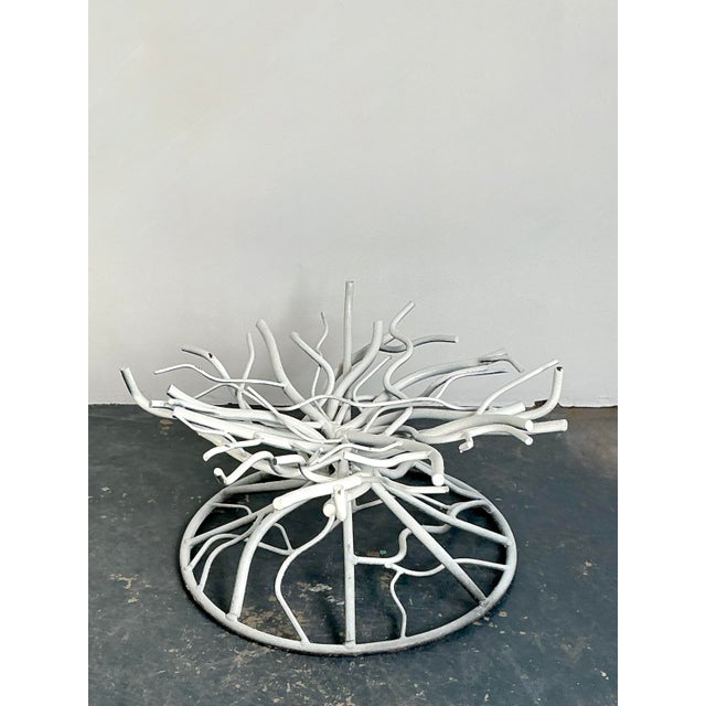 Mid-Century Modern Vintage Boho Wrought Iron Coral Branch Coffee Table Pedestal For Sale - Image 3 of 8