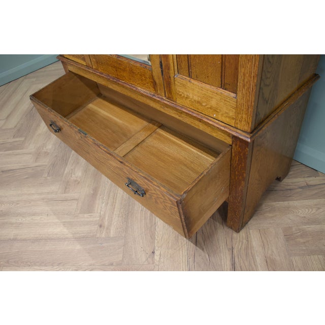 Antique Arts and Crafts Oak Wardrobe, 1900s For Sale - Image 9 of 10