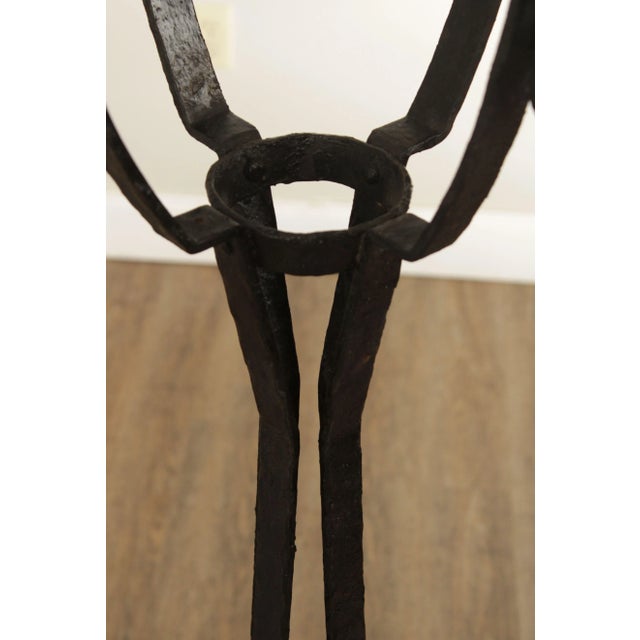 Black Arts & Crafts Style Hand Forged Wrought Iron Plant Stands - A Pair For Sale - Image 8 of 13