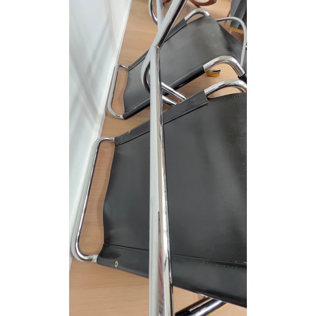 Pair of Early Marcel Breuer B35 Bauhaus Lounge Chairs in Black Leather For Sale - Image 10 of 11