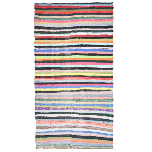 Vintage Turkish Oushak Handmade Wool Cotton Beige Kilim Runner For Sale - Image 11 of 11