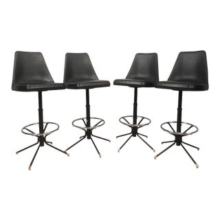 Mid-Century Modern Swivel Bar Stools -- Set of 4 For Sale