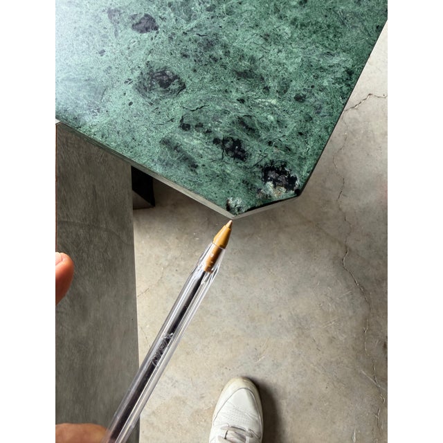 Hollywood Regency Neoclassical Style Green Marble & Brass Lion Head Cocktail Table For Sale - Image 12 of 12