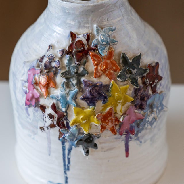 1960s 1967 David Gilhooly "Star Flower" Vase | Uc Davis Professor Estate For Sale - Image 5 of 14