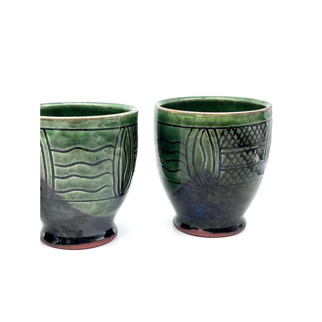 Mid-Century Modern Ceramic Set Pitcher and Mugs with Sgraffito Decoration, Italy, 1960s, Set of 7 For Sale - Image 10 of 18