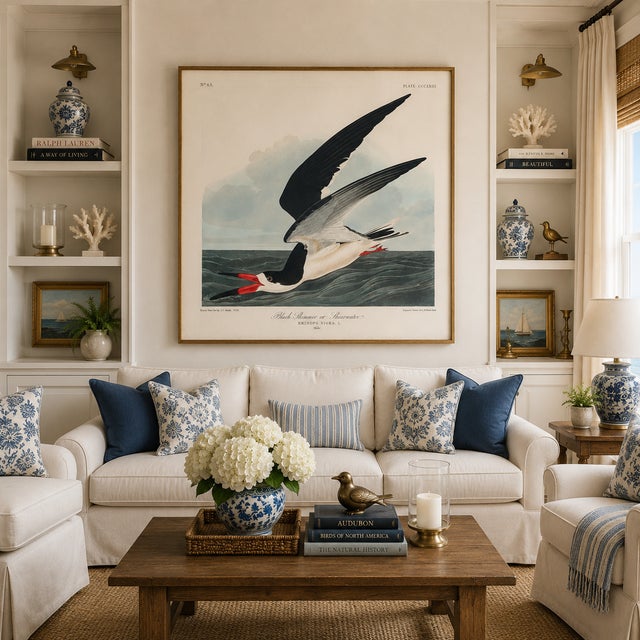 John James Audubon Black Skimmer, Vintage Art Print Reproduction From Birds of America by John James Audubon, 24" X 24" For Sale - Image 4 of 10