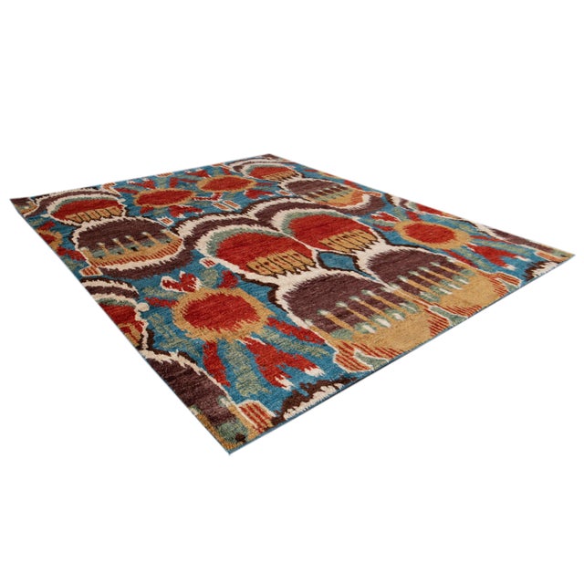 Colorful Modern Moroccan Handmade Wool Rug For Sale - Image 10 of 13