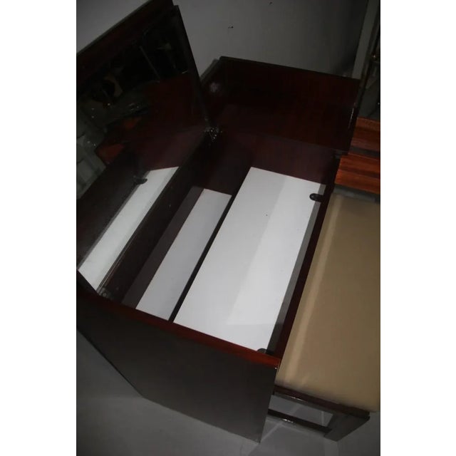 Wood Rosewood Vanity Desk & Stool from MIM, 1960s, Set of 2 For Sale - Image 7 of 13