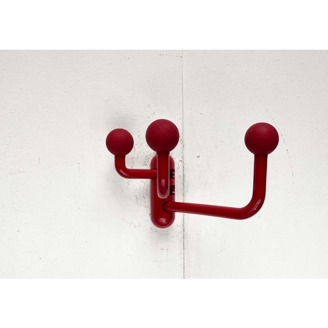 Red Postmodern Italian Foldable Coat Rack by Patrizia Angeloni for Confalonieri, 1980s For Sale - Image 8 of 18