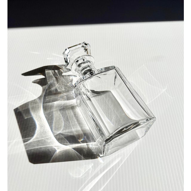 Traditional Vintage Baccarat Crystal Perfection Square Whiskey Decanter & Stopper For Sale - Image 3 of 12
