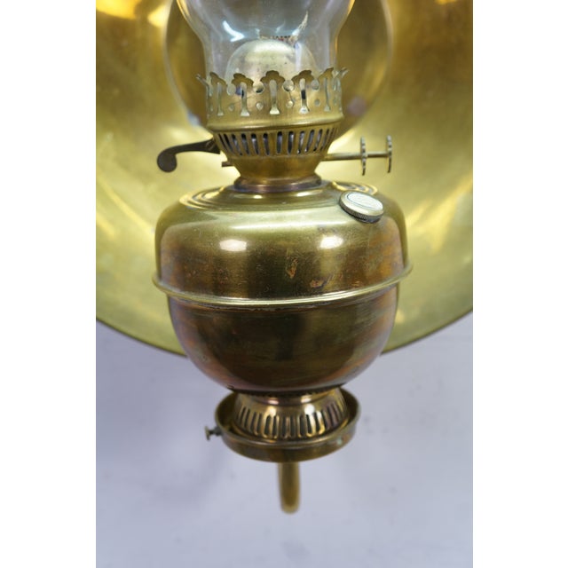 Late 20th Century Late 20th Century AA Imports Brass Kerosene Hurricane Oil Lantern Sconce W Backplate Reflector For Sale - Image 5 of 17