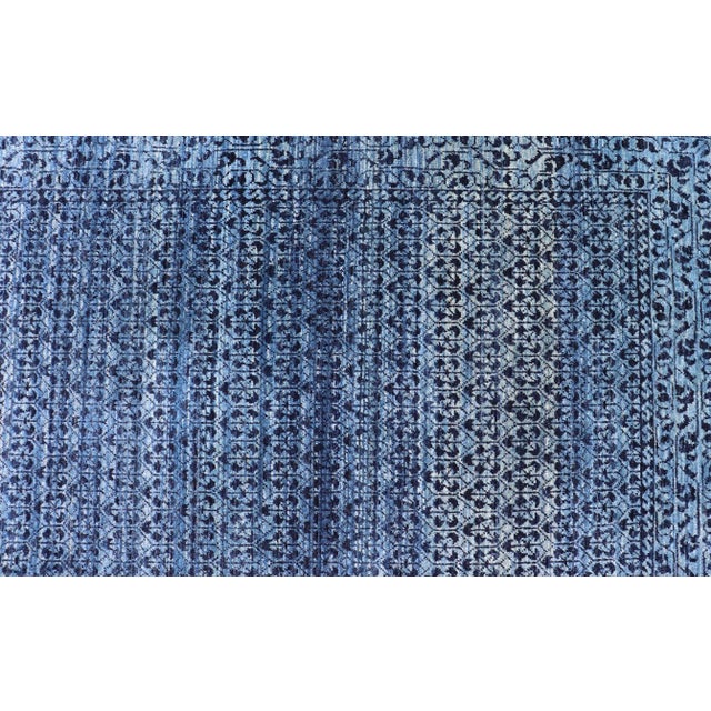 Mamluk Rug With All-Over Ottoman Design in Navy Blue Blue and Charcoal For Sale - Image 10 of 12