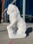 Vintage White Lion Statue in Cast Stone For Sale - Image 12 of 13