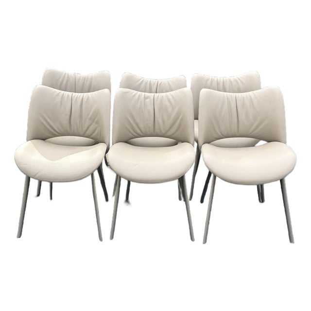 Set of 6 Leather Nice Armchairs by GamFratesi for Poltrona Frau For Sale