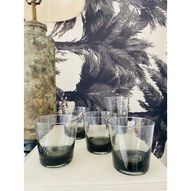 1960's Scandinavian Modern Smoked Grey Cocktail Glasses- Set of 8 For Sale - Image 9 of 12