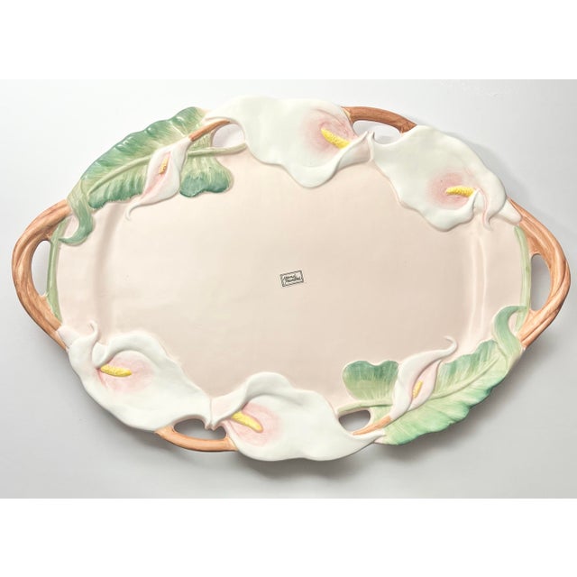 Pink 1980s Fitz & Floyd “Calla Lilly of the Valley” Ceramic Tea Service Set - 4-Piece For Sale - Image 8 of 12