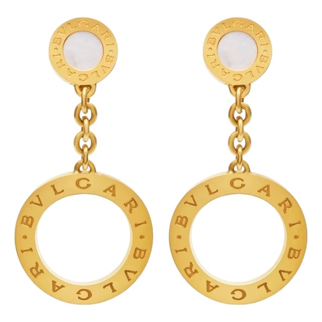 Bvlgari B. Zero1, 18 Karat Yellow Gold Drop Open Circle LeverbacK Earrings For Sale